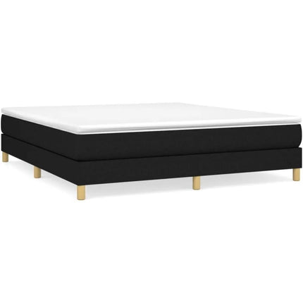 Bettgestell 160 x 200 cm – Gepolstertes 2-Sitzer-Bettgestell mit Füßen, schwarzer Stoff