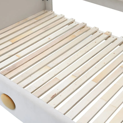 Tweepersoonsbed voor kinderen 140x200 cm – Berendesign in beige fluweel