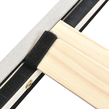 Tweepersoonsbed 140x200 – Beige stof, verstelbaar hoofdeinde