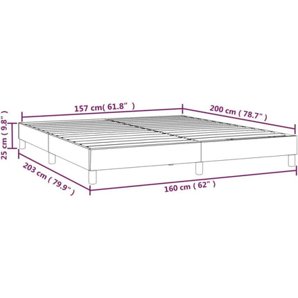 Bettgestell 160 x 200 cm – Gepolstertes 2-Sitzer-Bettgestell mit Füßen, schwarzer Stoff